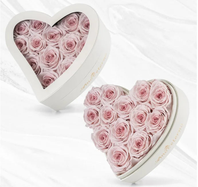 Preserved Roses in Heart Box - Eternal Flowers Gift
