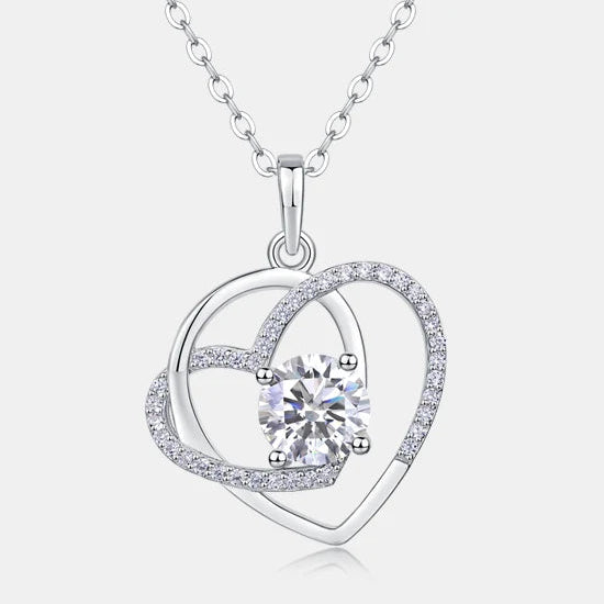 Heart Birthstone Necklace - 925 Sterling Silver Gold Plated Pendant