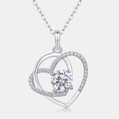 Heart Birthstone Necklace - 925 Sterling Silver Gold Plated Pendant