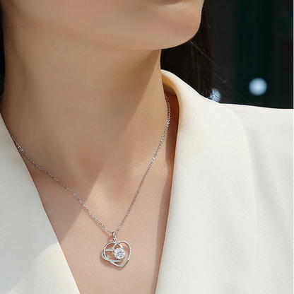 Heart Birthstone Necklace - 925 Sterling Silver Gold Plated Pendant