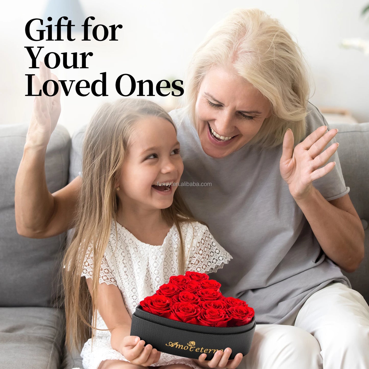 Preserved Roses in Heart Box - Eternal Flowers Gift