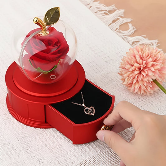 Eternal Rose Gift Box with Love Necklace
