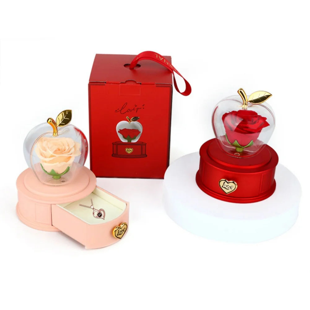 Eternal Rose Gift Box with Love Necklace