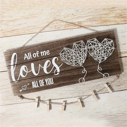 Wooden Hanging Photo Display - Anniversary & Valentine's Day Gift for Couples